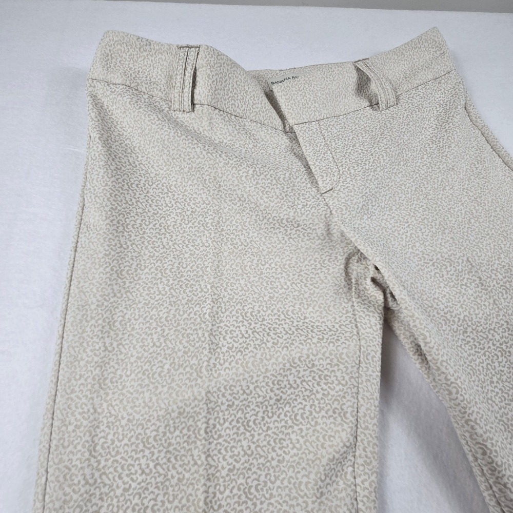Banana Republic Dress Pants Womens 6 Tan Leopard Jacquard Metallic (B1) - Picture 3 of 8